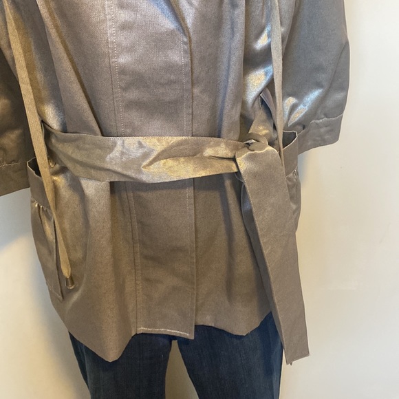 PRE-OWNED WOMEN’S VINTAGE RETRO CACHE METALLIC BELTED TRENCH JACKET - Picture 5 of 16